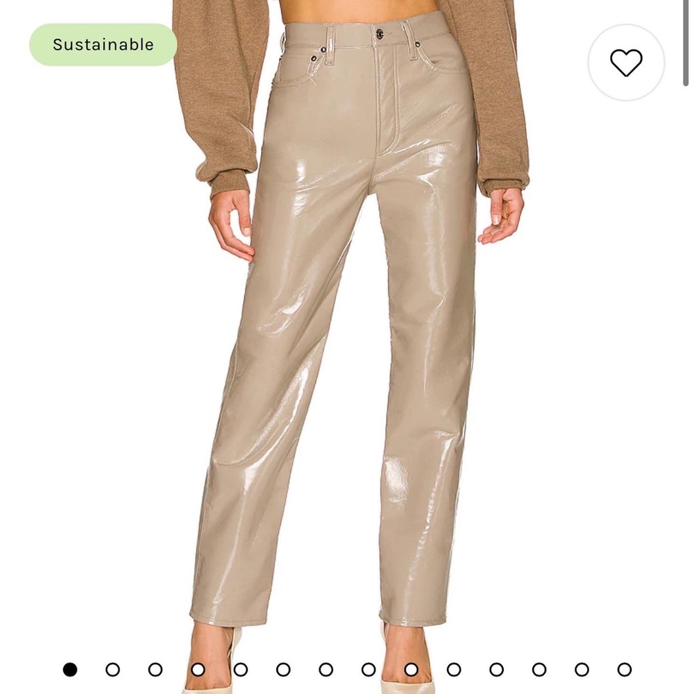 agolde tan leather pants